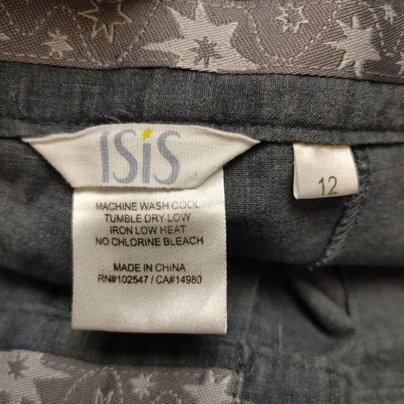 Isis Women's Gray Jean Mid Length Shorts Size 12 - Picture 3 of 4